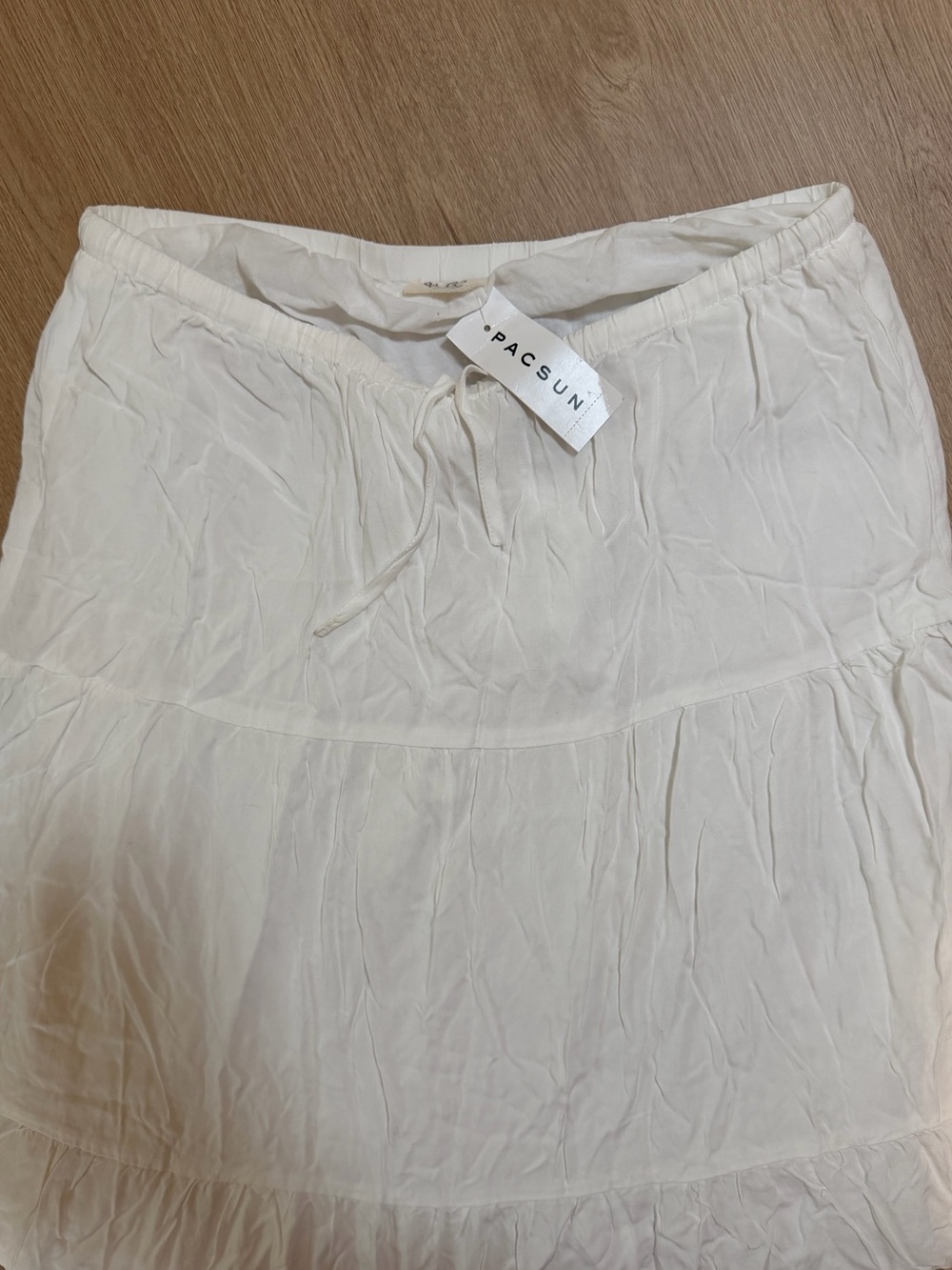 PacSun Cream Tiered Maxi Skirt